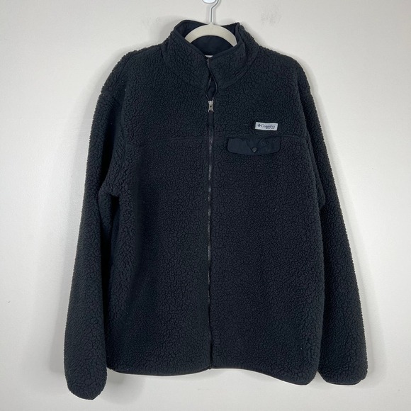 Columbia PFG Sherpa Teddy Zip Up Sweatshirt Jacket Sz Large - Picture 1 of 8